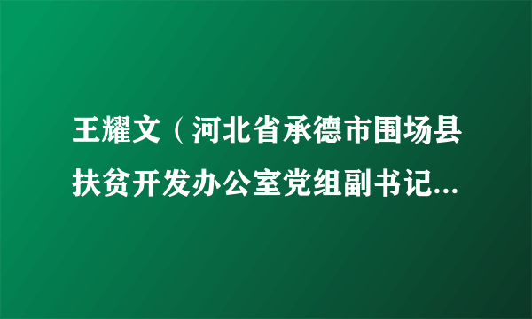 王耀文（河北省承德市围场县扶贫开发办公室党组副书记、副主任（挂职））