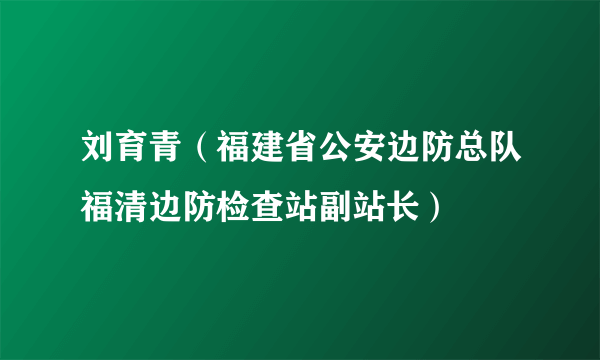 刘育青（福建省公安边防总队福清边防检查站副站长）