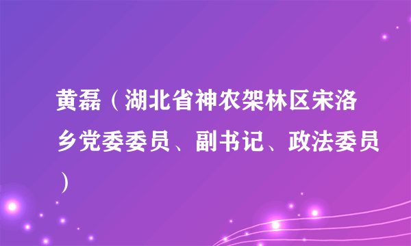 黄磊（湖北省神农架林区宋洛乡党委委员、副书记、政法委员）