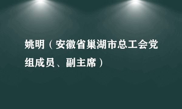 姚明（安徽省巢湖市总工会党组成员、副主席）