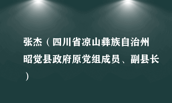 张杰（四川省凉山彝族自治州昭觉县政府原党组成员、副县长）