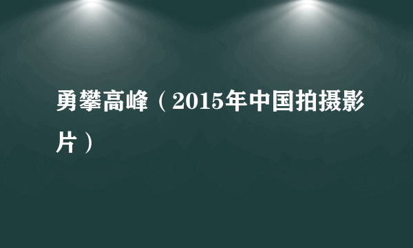 勇攀高峰（2015年中国拍摄影片）