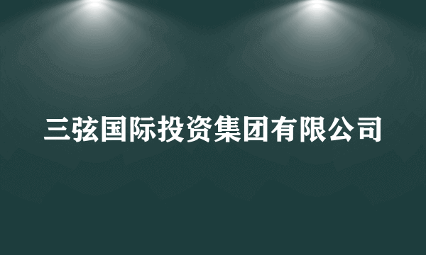 三弦国际投资集团有限公司