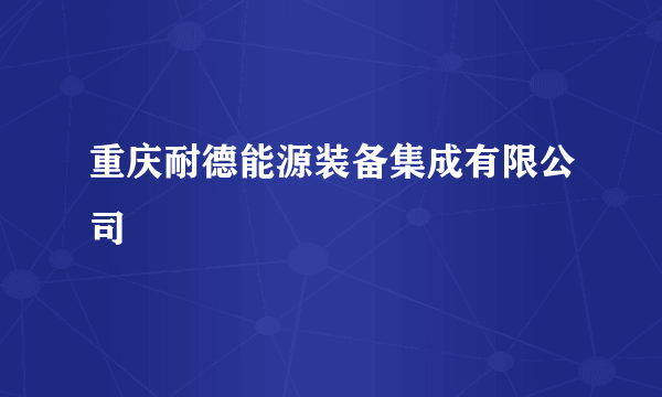 重庆耐德能源装备集成有限公司