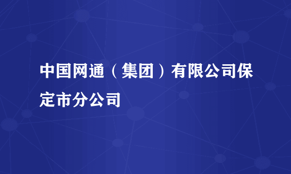 中国网通（集团）有限公司保定市分公司