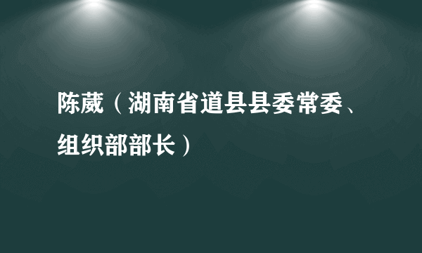 陈葳（湖南省道县县委常委、组织部部长）