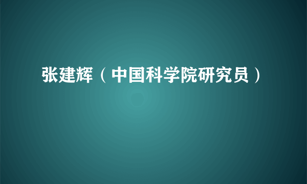 张建辉（中国科学院研究员）