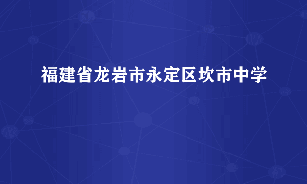 福建省龙岩市永定区坎市中学