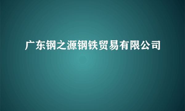 广东钢之源钢铁贸易有限公司