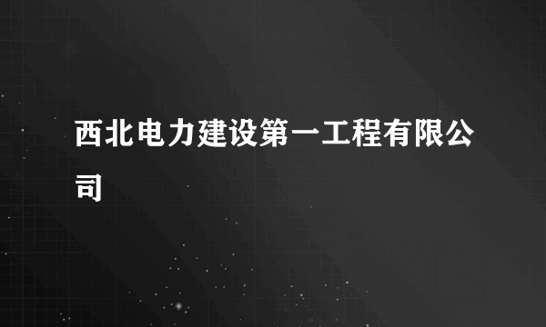 西北电力建设第一工程有限公司