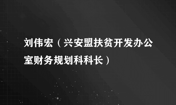 刘伟宏（兴安盟扶贫开发办公室财务规划科科长）