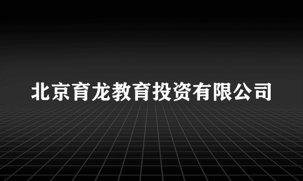 北京育龙教育投资有限公司