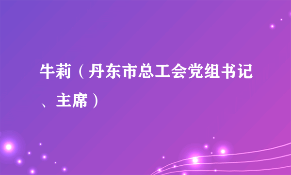 牛莉（丹东市总工会党组书记、主席）