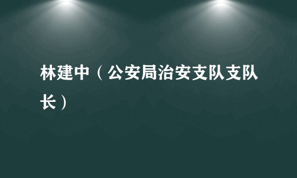 林建中（公安局治安支队支队长）