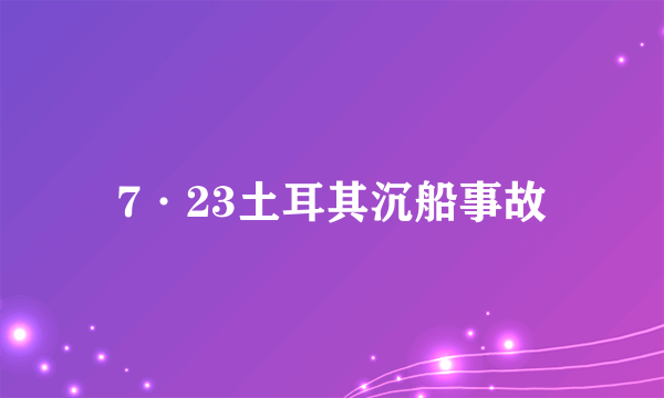 7·23土耳其沉船事故