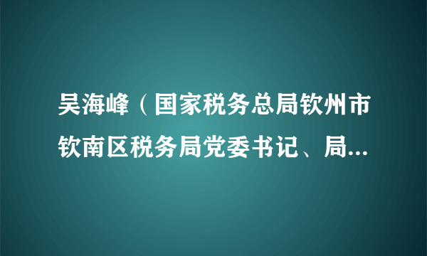 吴海峰（国家税务总局钦州市钦南区税务局党委书记、局长、一级主办）