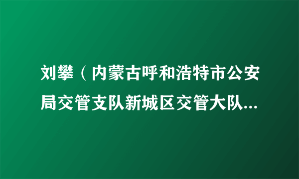 刘攀（内蒙古呼和浩特市公安局交管支队新城区交管大队第六警务区民警）