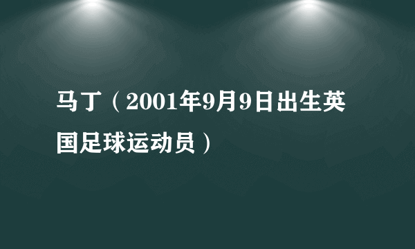 马丁（2001年9月9日出生英国足球运动员）