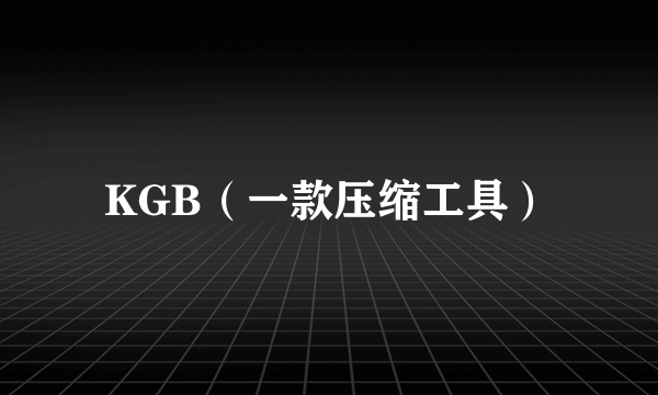 KGB（一款压缩工具）