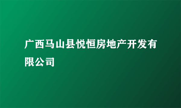 广西马山县悦恒房地产开发有限公司