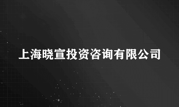 上海晓宣投资咨询有限公司