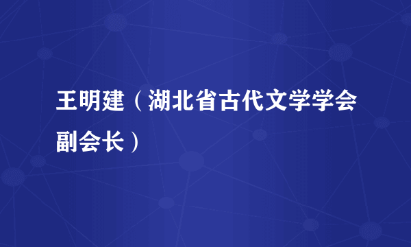 王明建（湖北省古代文学学会副会长）