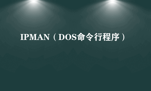 IPMAN（DOS命令行程序）