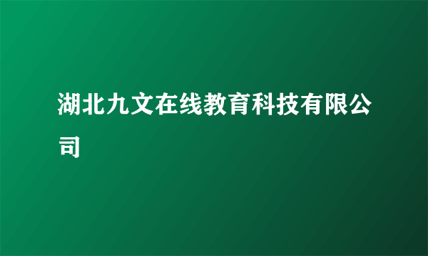 湖北九文在线教育科技有限公司