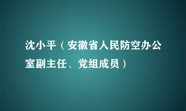 沈小平（安徽省人民防空办公室副主任、党组成员）