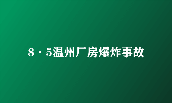 8·5温州厂房爆炸事故