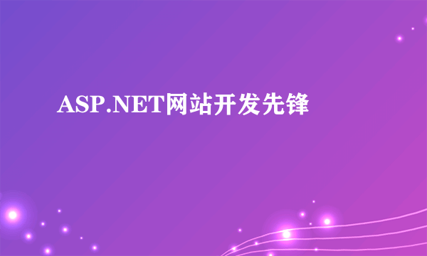 ASP.NET网站开发先锋