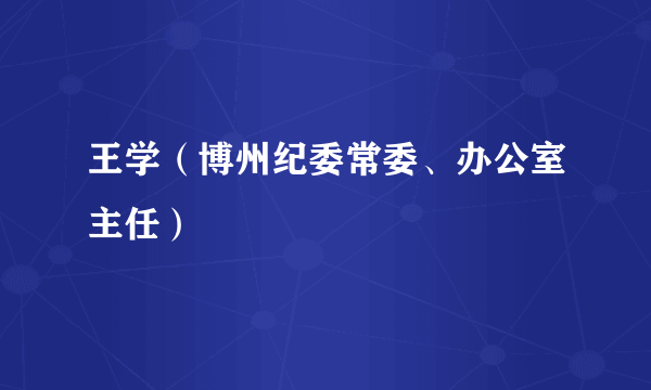 王学（博州纪委常委、办公室主任）