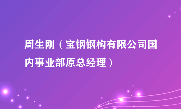 周生刚（宝钢钢构有限公司国内事业部原总经理）