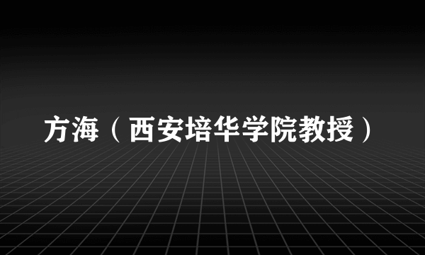 方海（西安培华学院教授）