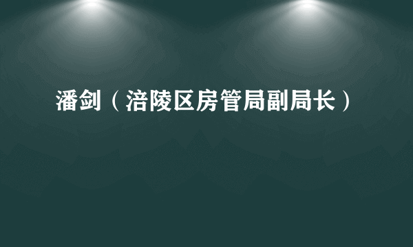 潘剑（涪陵区房管局副局长）