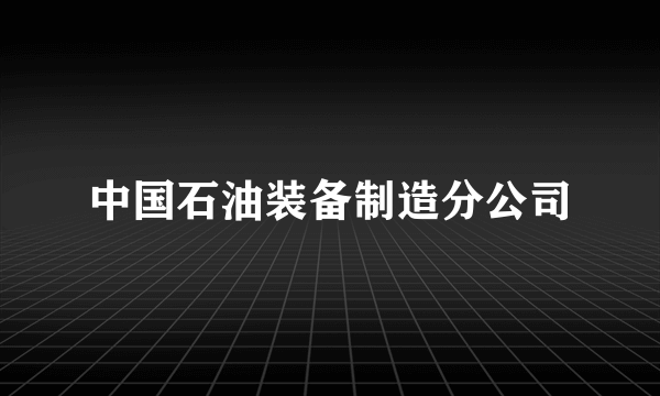 中国石油装备制造分公司