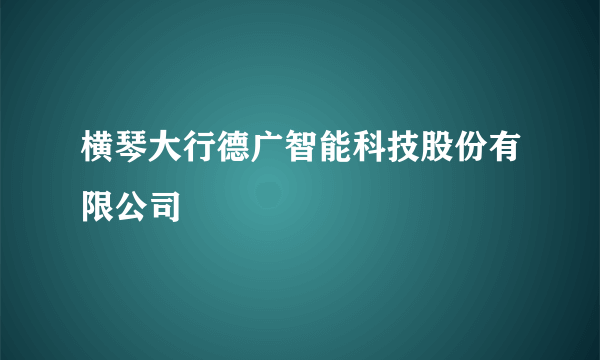 横琴大行德广智能科技股份有限公司