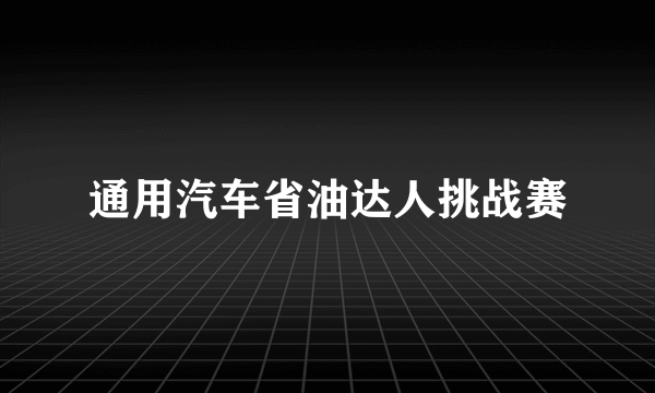 通用汽车省油达人挑战赛