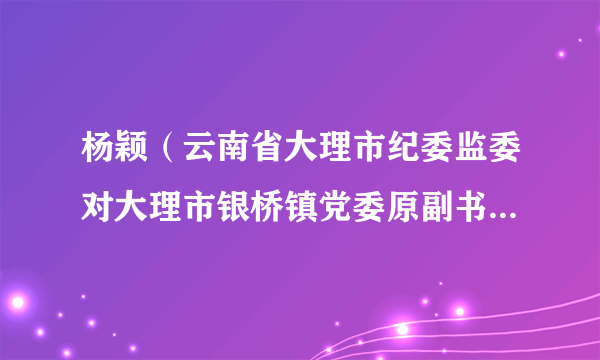 杨颖（云南省大理市纪委监委对大理市银桥镇党委原副书记、原镇长）