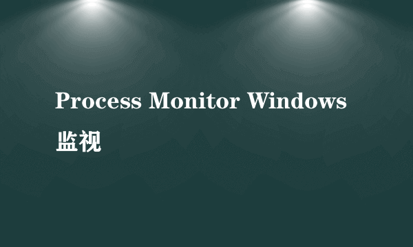 Process Monitor Windows监视