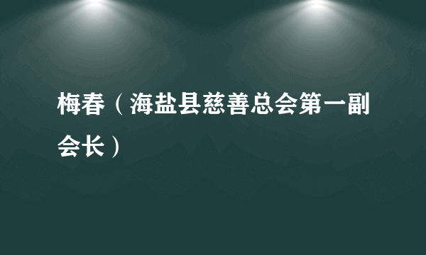 梅春（海盐县慈善总会第一副会长）