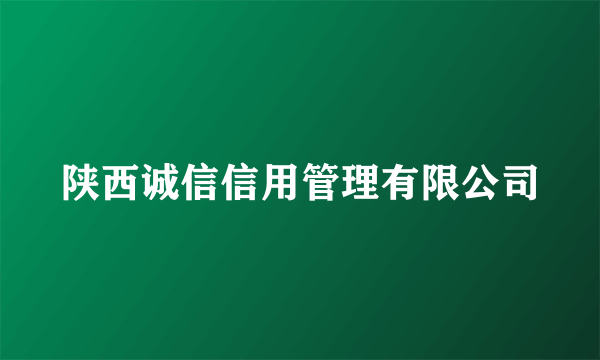 陕西诚信信用管理有限公司