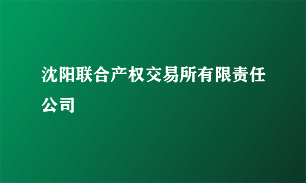 沈阳联合产权交易所有限责任公司