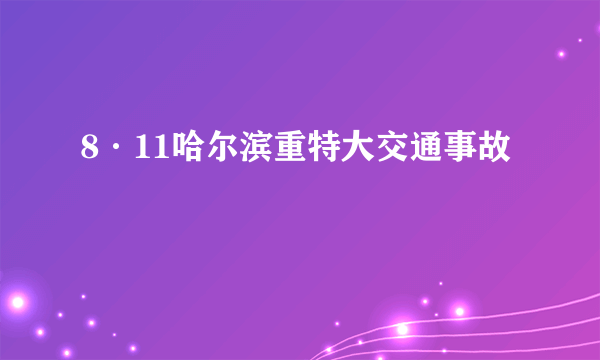 8·11哈尔滨重特大交通事故