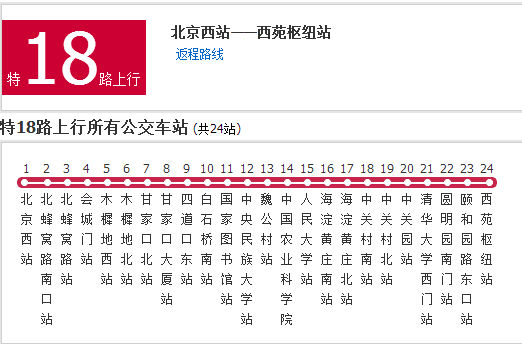 北京公交特18路