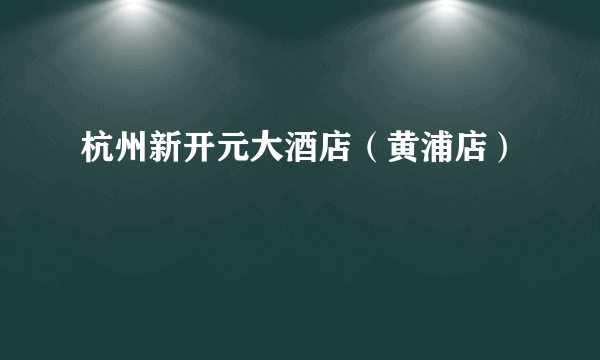 杭州新开元大酒店（黄浦店）