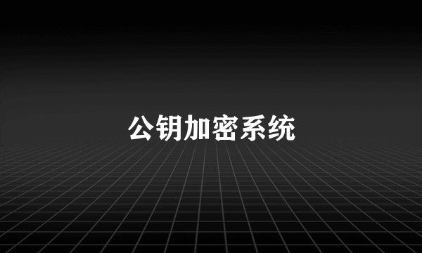 公钥加密系统