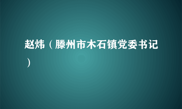 赵炜（滕州市木石镇党委书记）