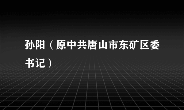 孙阳（原中共唐山市东矿区委书记）