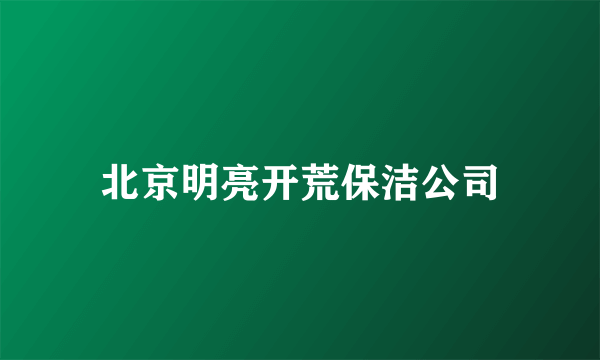 北京明亮开荒保洁公司